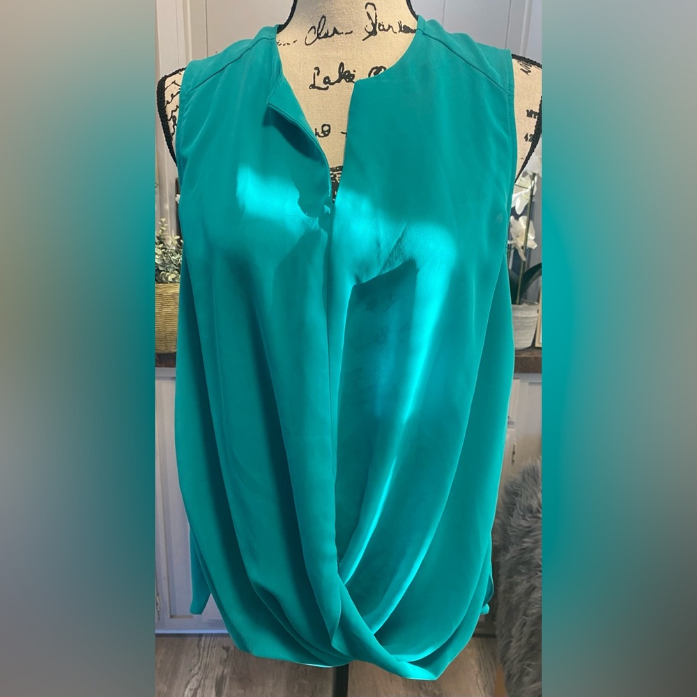 Laundry By Shelli Segal Turquoise Sleeveless Blouse